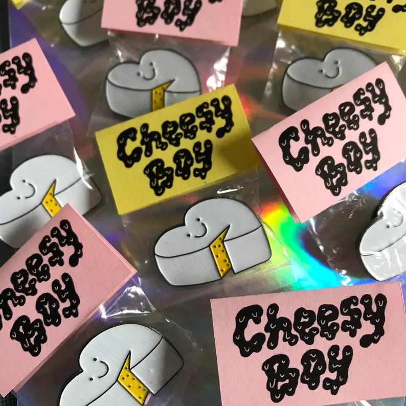 Cheesy boy pins
