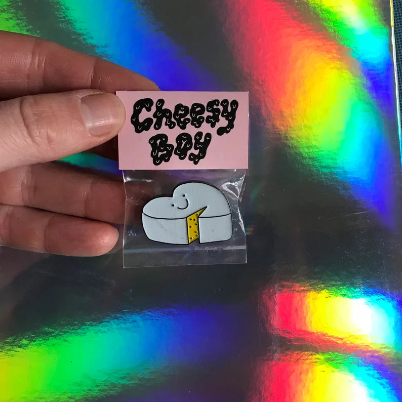 Cheesy boy pins