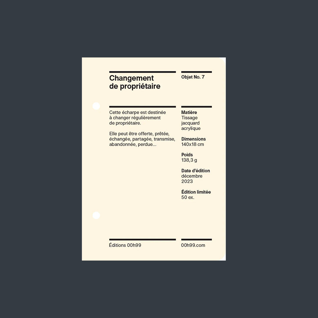 Echarpe : changement de propriétaire