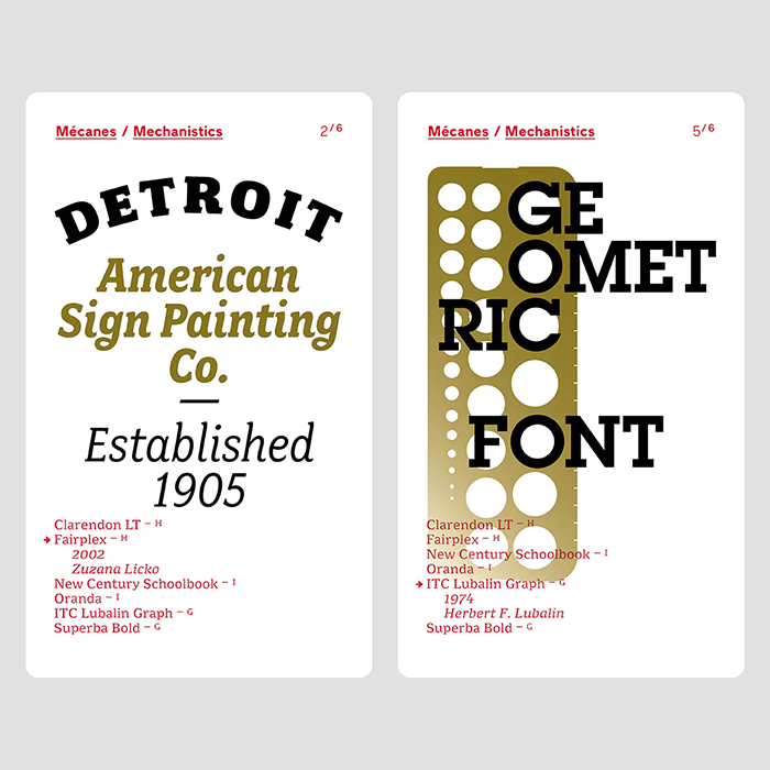 Jeu de 9 familles typographiques