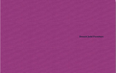 Donald Judd Furniture