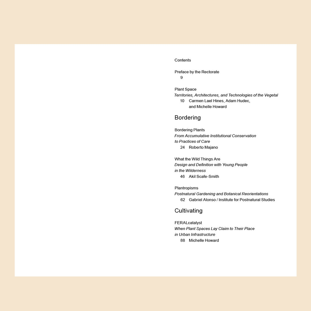Plant Space Territories, Architectures and Technologies of the Vegetal