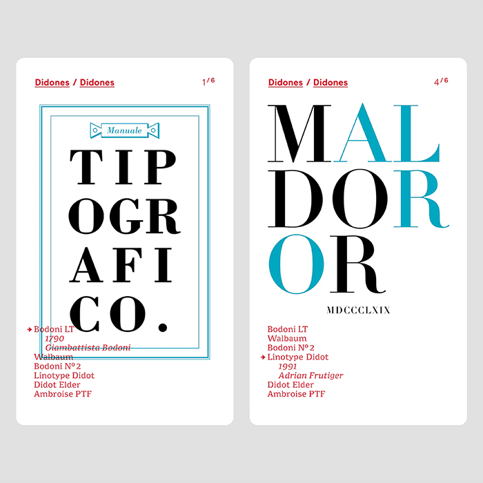 Jeu de 9 familles typographiques