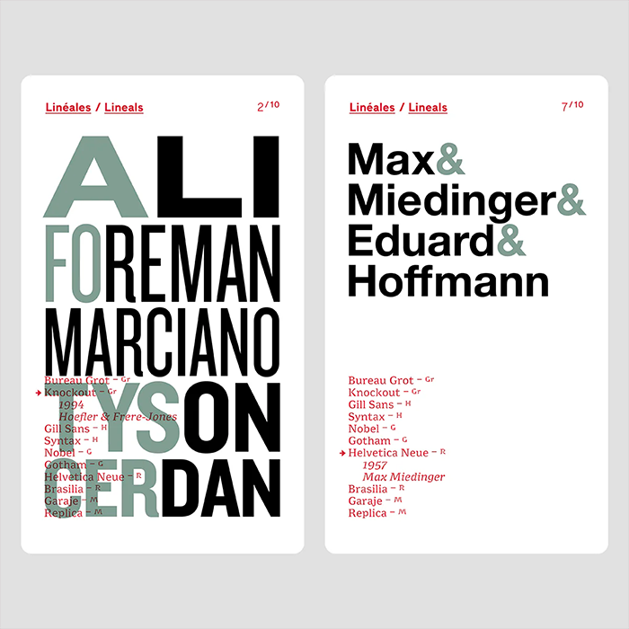 Jeu de 9 familles typographiques
