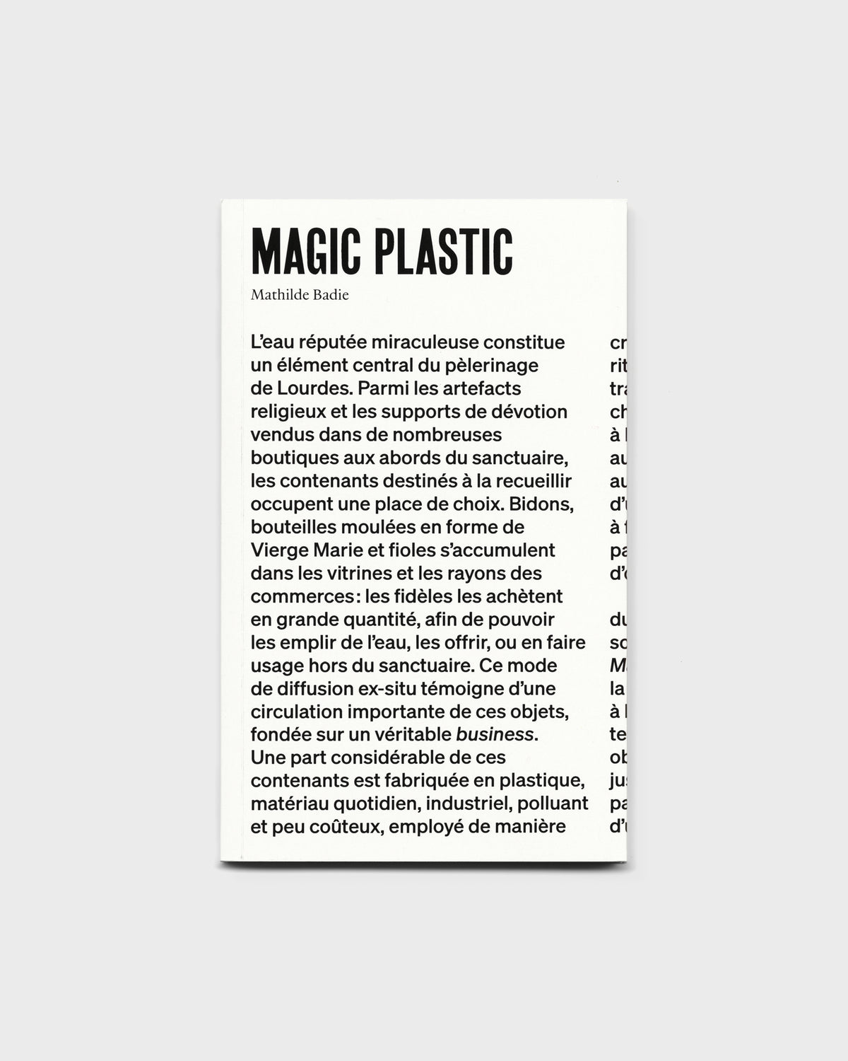 Magic Plastic. Eau de Lourdes : pratiques rituelles, objets manufacturés