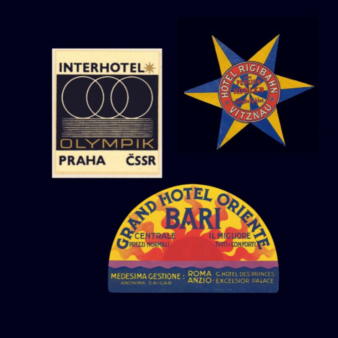 Hotel tags 1940-1990