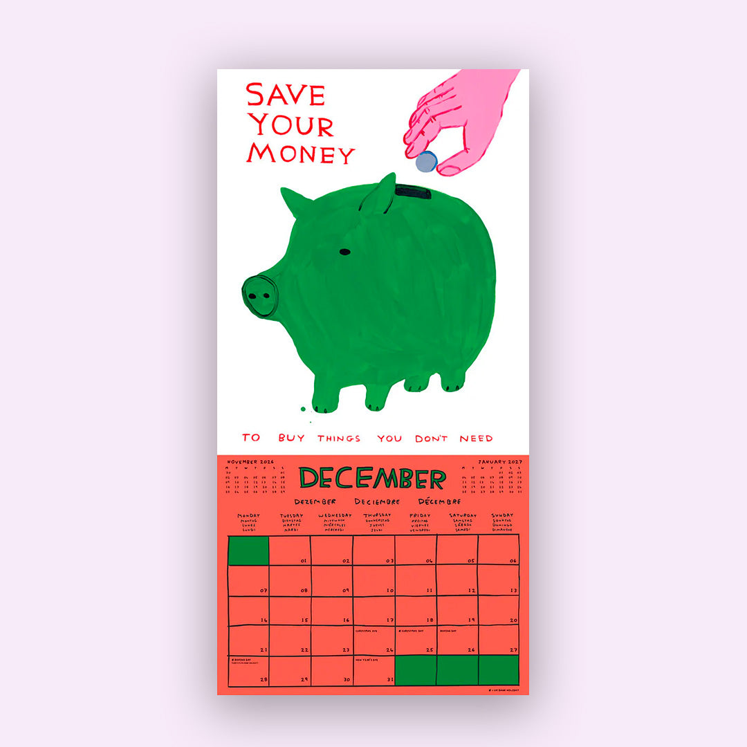 2026 Calendar by David Shrigley