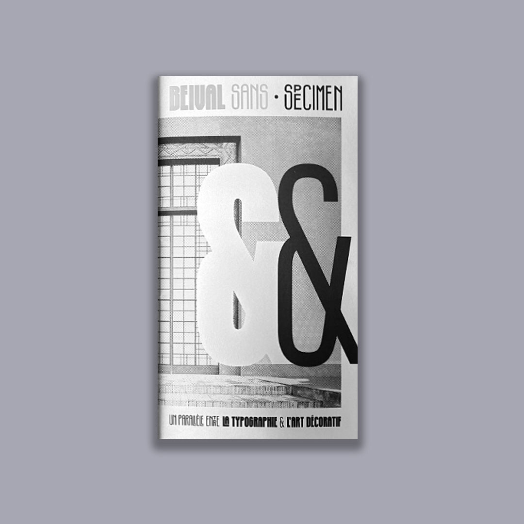 BEIVAL SANS, SPECIMEN : un parallèle entre la typographie et l'art décoratif