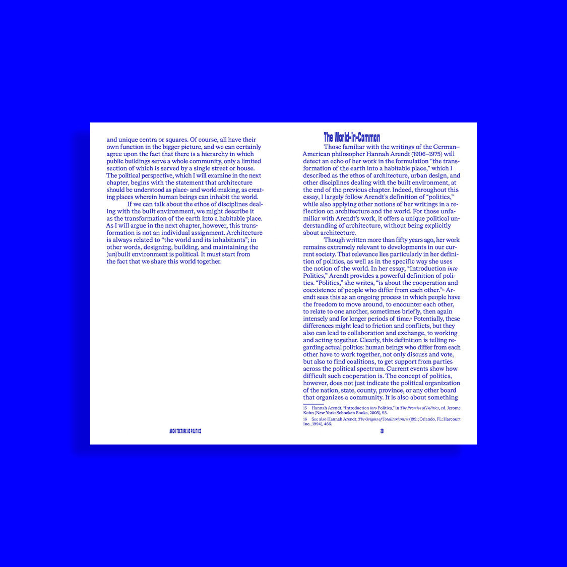 Space is Politics. A Manifesto on Architecture