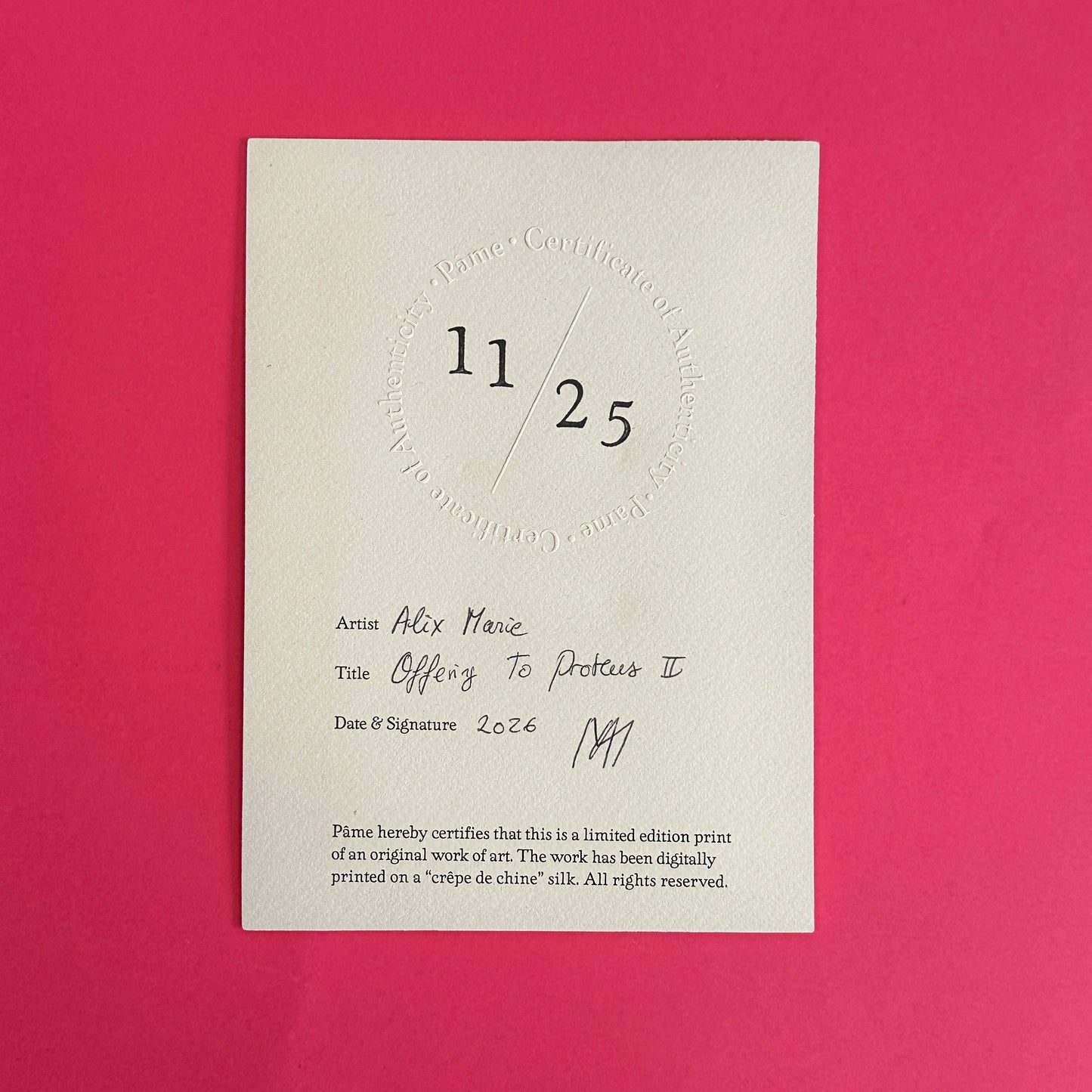 Offering To Proteus II - carte postale en soie