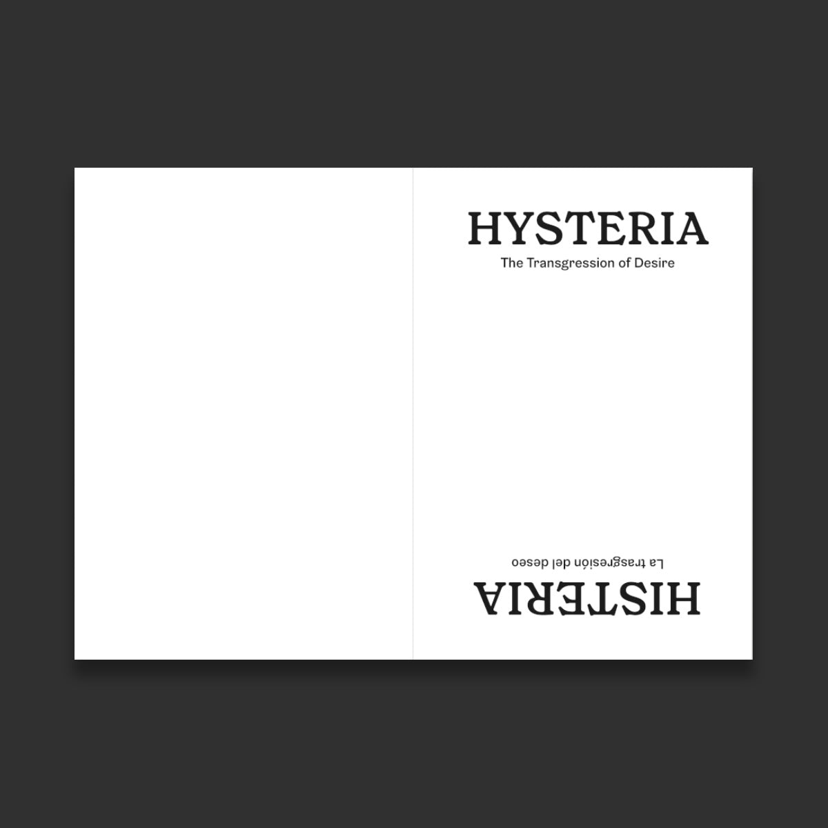 Hysteria - the transgression